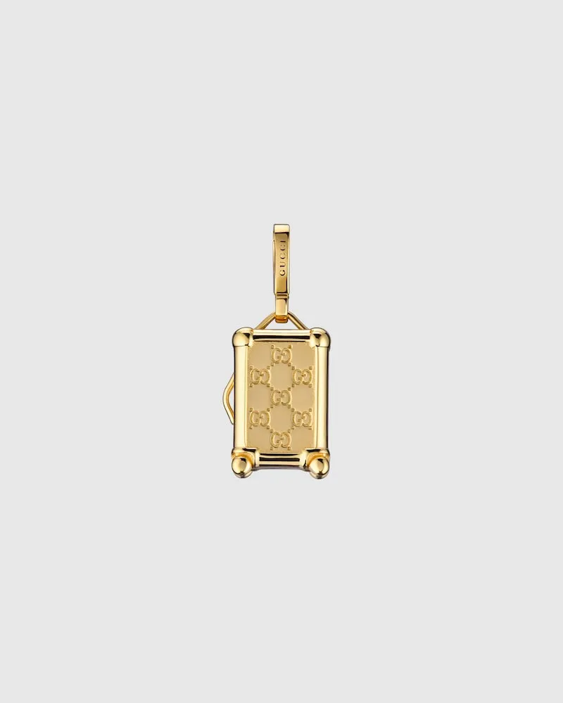 Gucci Savoy Schrankkoffer-Motiv-Anhänger Goldfarbenes