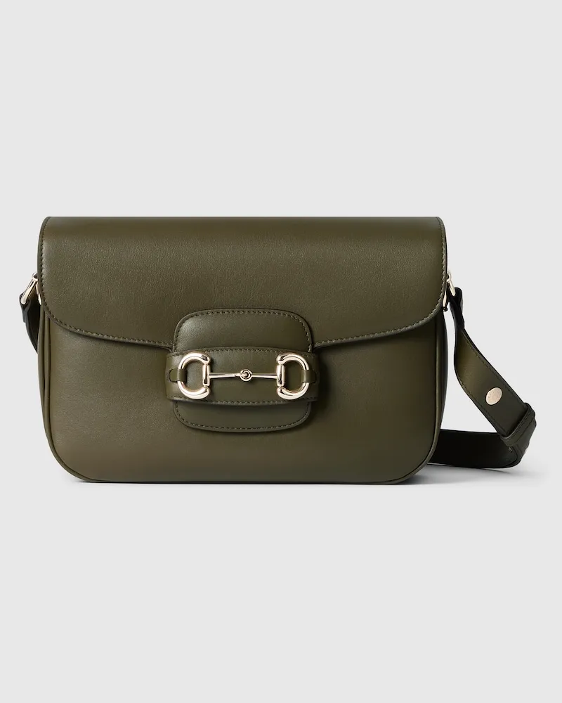 Gucci Mittelgroße Horsebit 1955 Soft Schultertasche Grün
