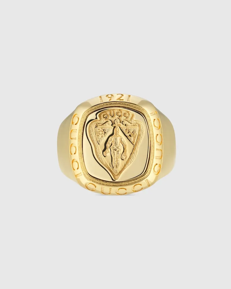 Gucci Crest Siegelring Goldfarbenes