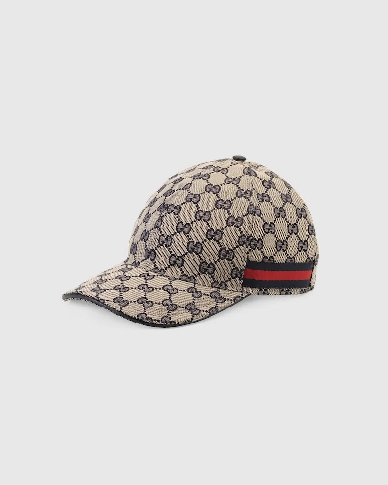 Gucci Baseballkappe aus GG Canvas Mit Web, Größe Blau