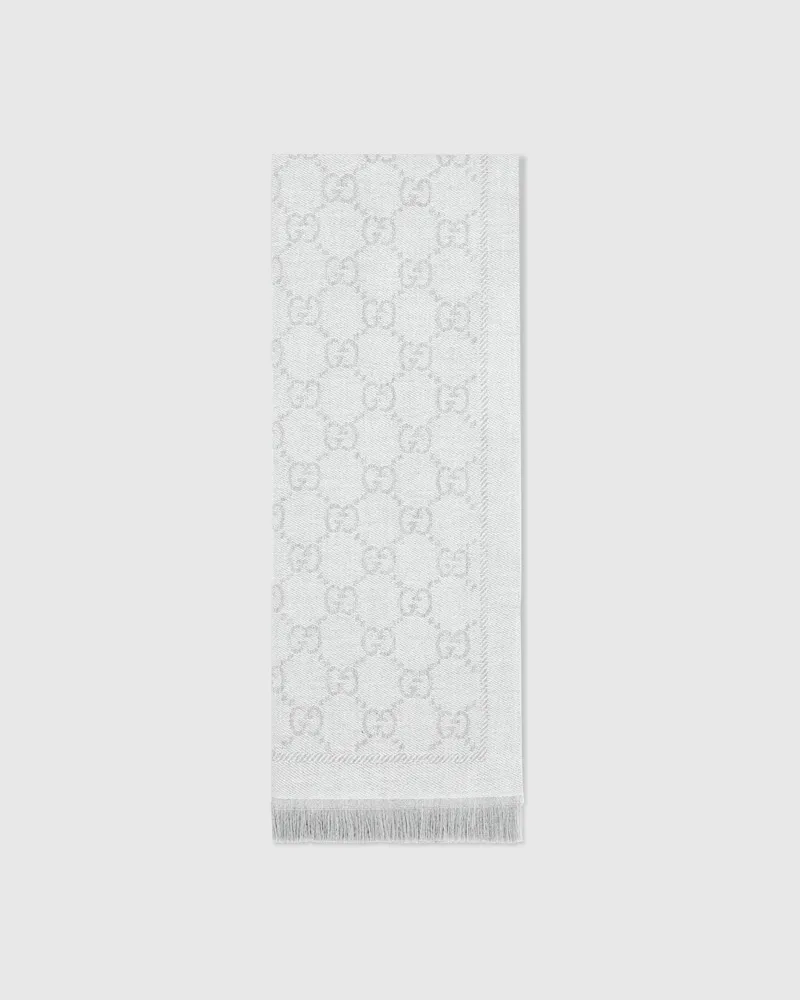 Gucci Schal aus GG Wolle Grau