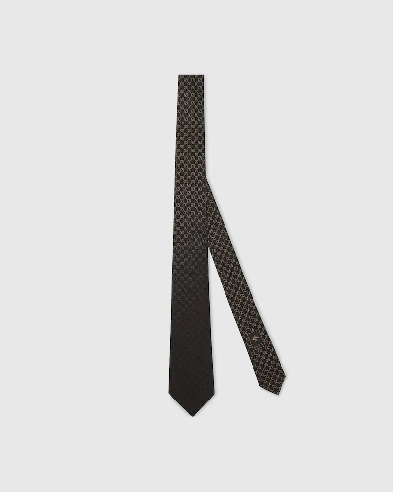 Gucci Krawatte aus GG Seidenjacquard Braun
