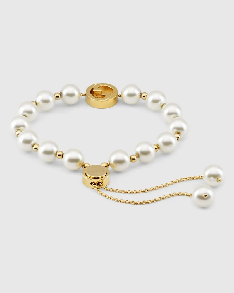 Gucci Interlocking Armband Mit Perlen Undefined