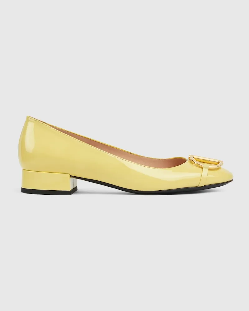 Gucci Damenballerina Mit Halbem Horsebit, Größe Gelb
