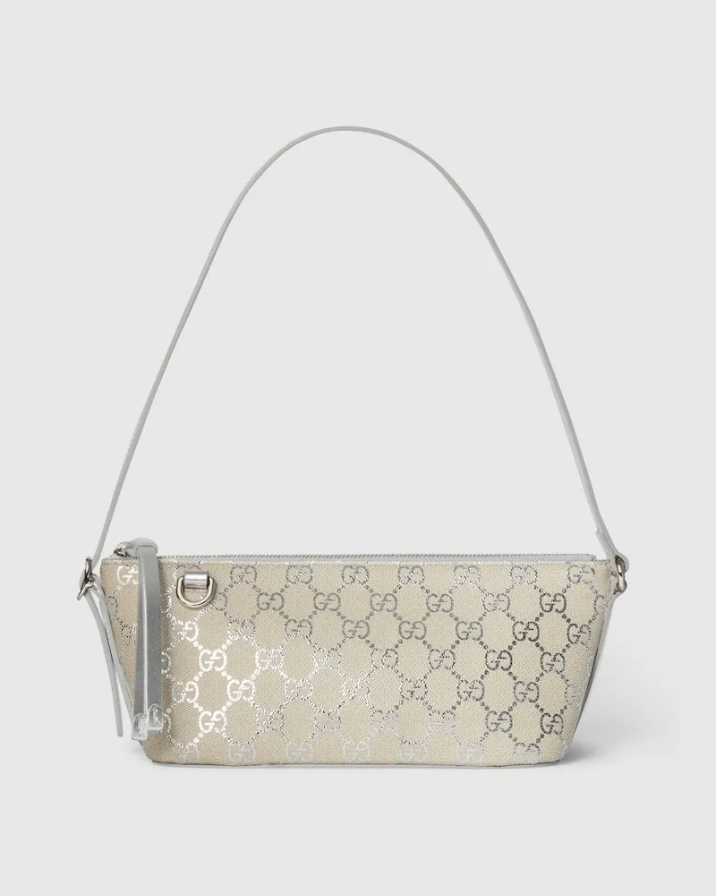 Gucci Kleine GG Emblem Schultertasche Blau