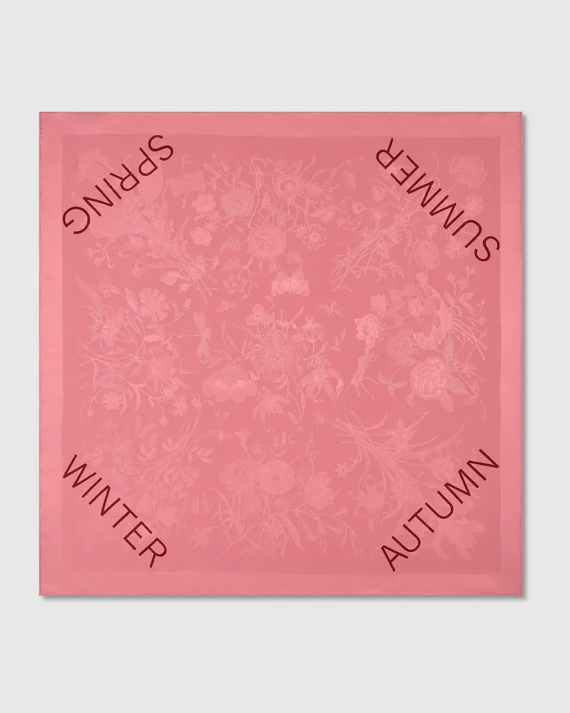 Gucci Vierecktuch aus Seide Mit Print, 90 x 90 Projekt Pink