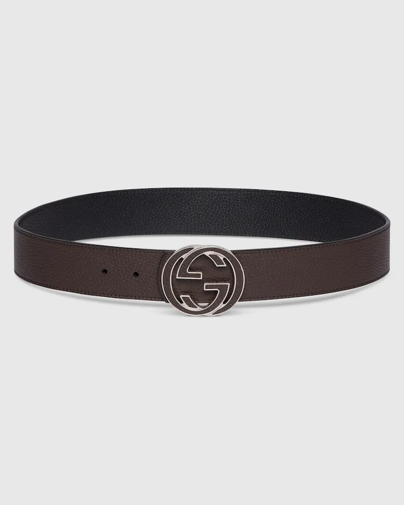 Gucci Wendbarer Gürtel Mit GG Schnalle, Größe 95 Braun