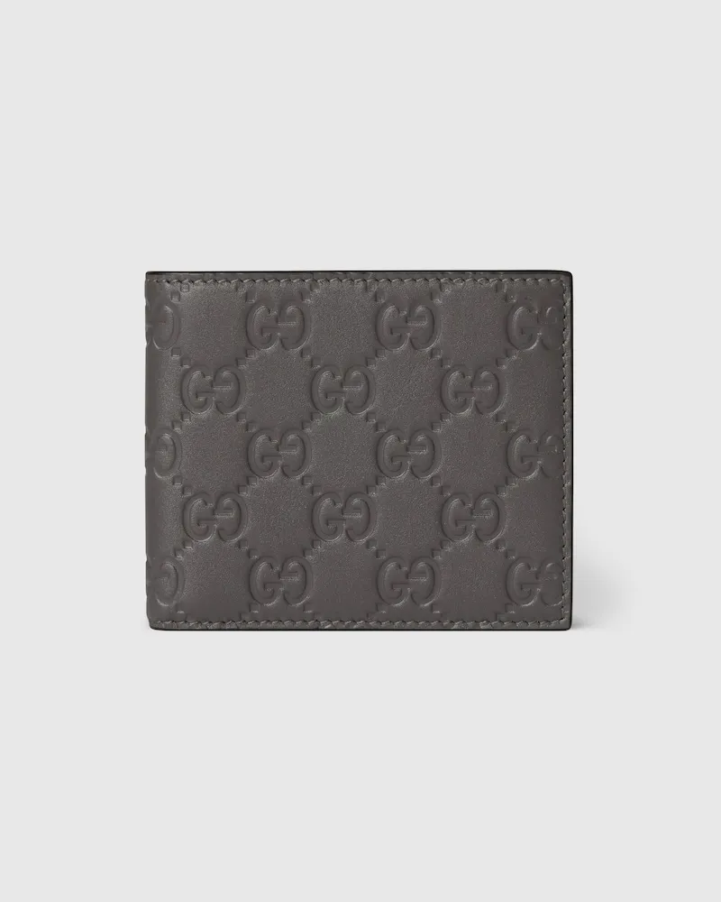 Gucci GG Emblem Faltbrieftasche Grau