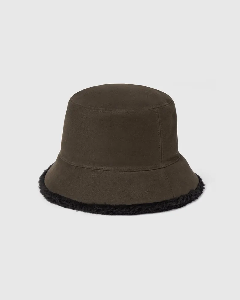 Gucci Fischerhut aus Baumwolle Und Shearling, Größe Braun