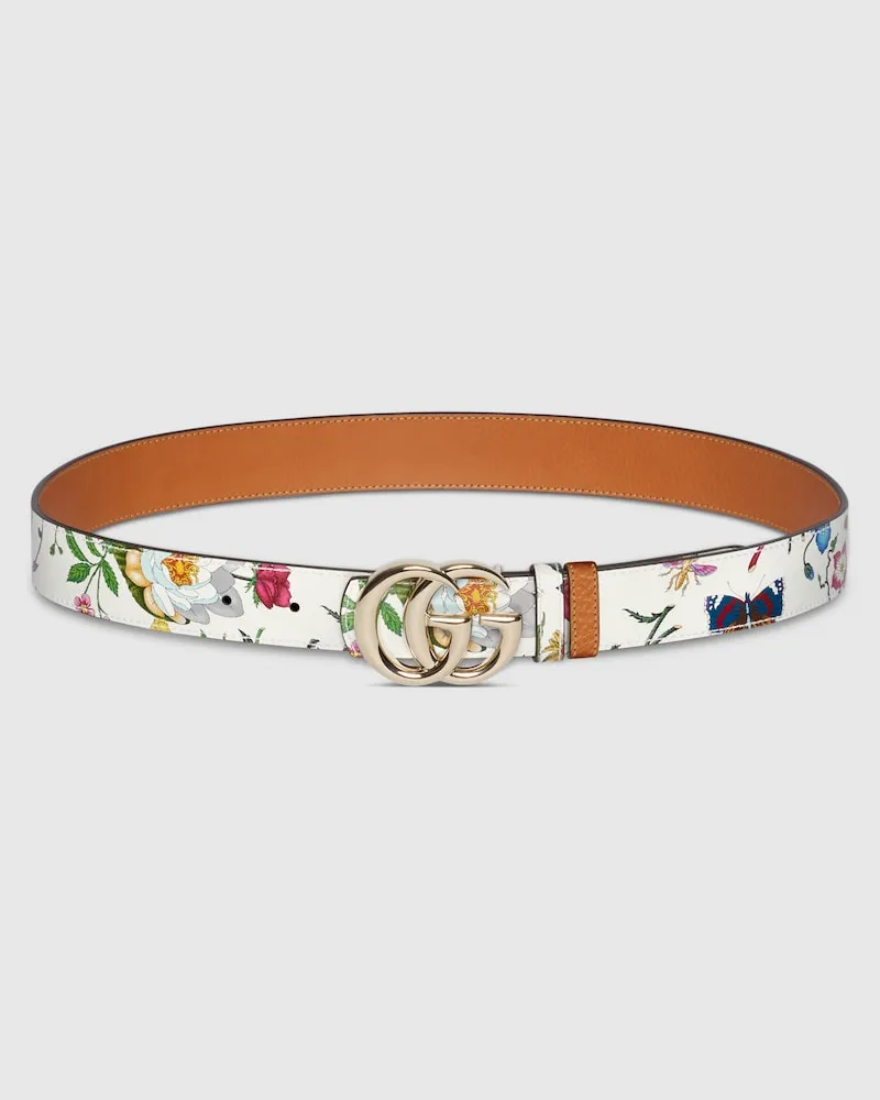 Gucci Ceinture Réversible GG Marmont, Taille 95 Blanc