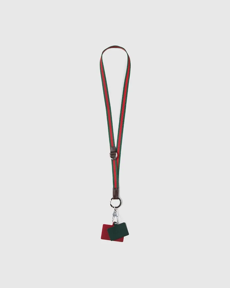 Gucci Handykette Mit Web Grün