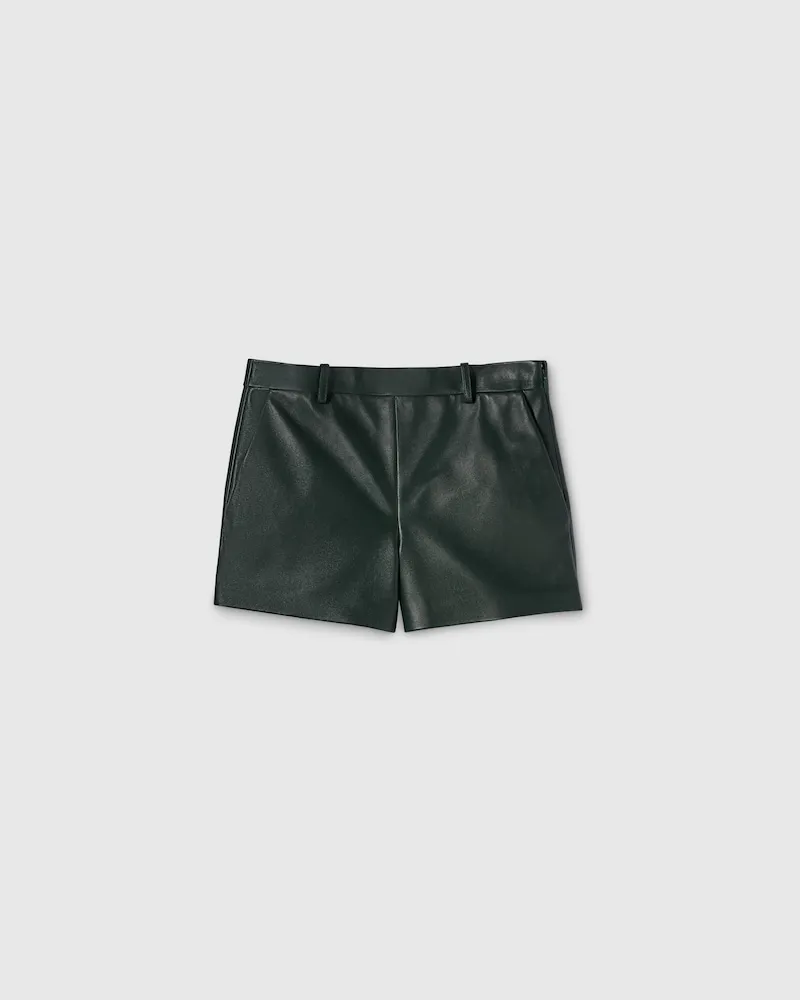 Gucci Shorts aus Hochglänzendem Leder, Größe Grün