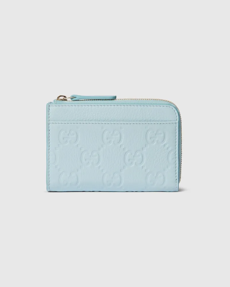 Gucci GG Emblem Kartenetui Mit Reißverschluss Blau