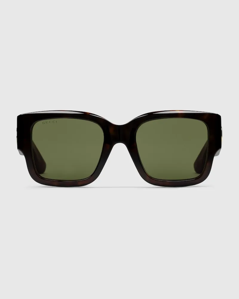 Gucci Sonnenbrille Mit Eckigem Rahmen Braun