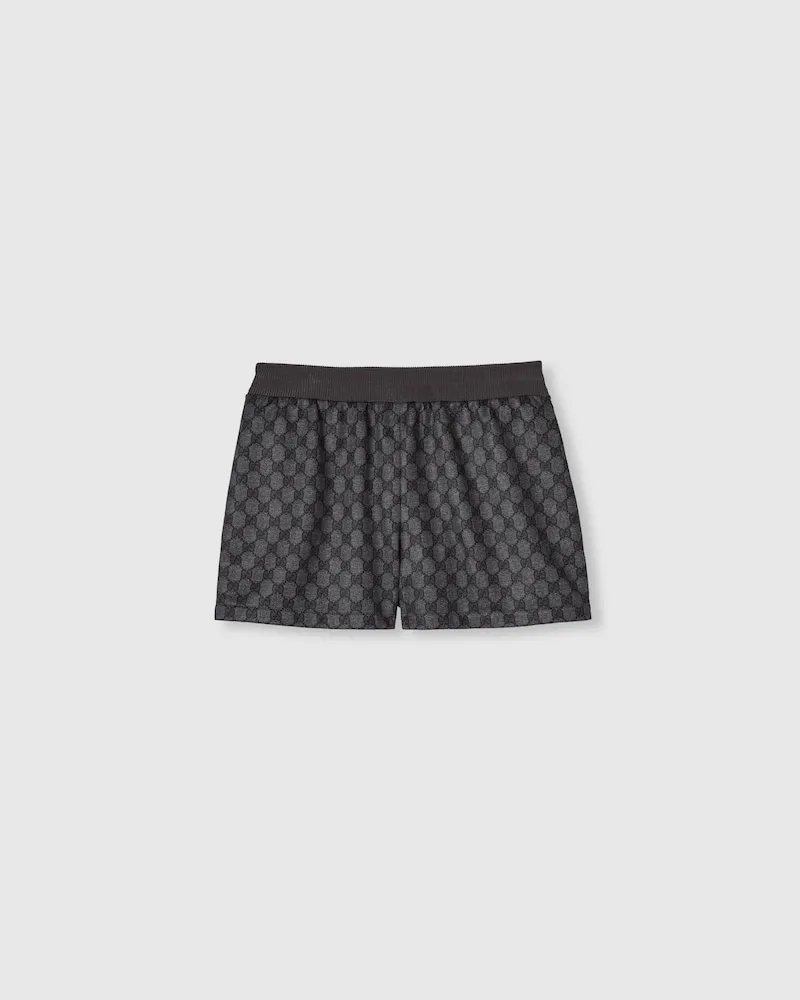 Gucci Shorts aus Technischem Jersey Mit Print, Größe Schwarz