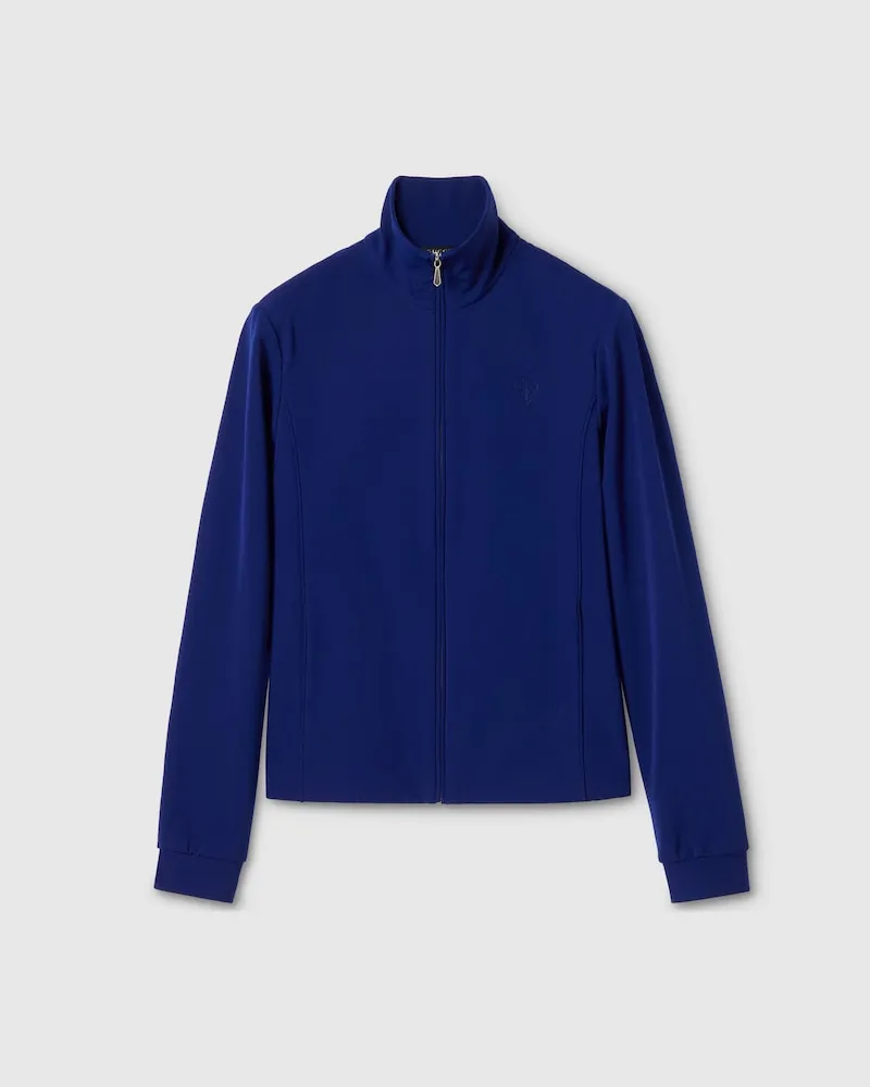 Gucci Jacke aus Stretch-Nylongabardine Mit Reißverschluss, Größe Blau