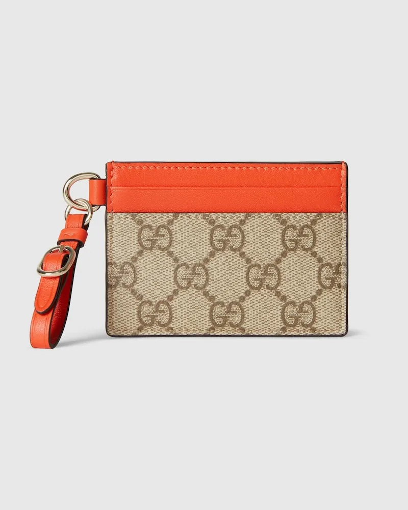 Gucci GG Emblem Kartenetui Mit Riemen Beige