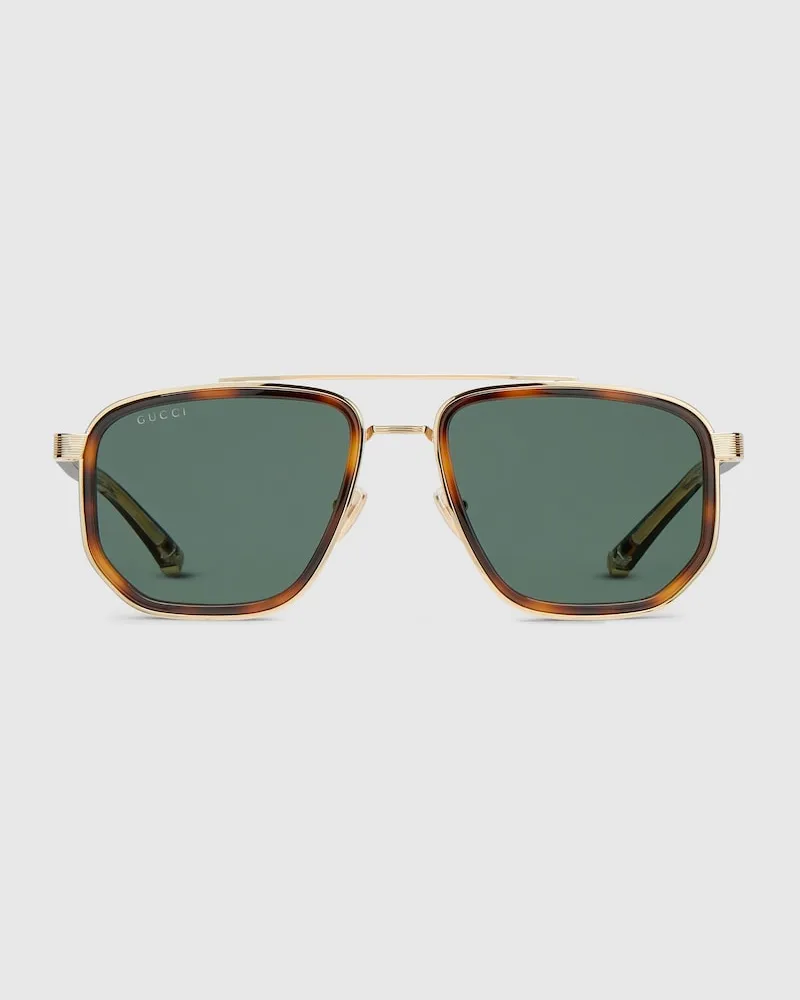 Gucci Sonnenbrille Im Navigator-Stil Gold