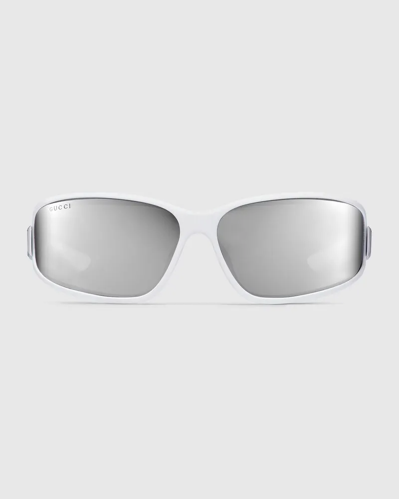 Gucci Sonnenbrille Mit Rechteckigem Rahmen Weiß