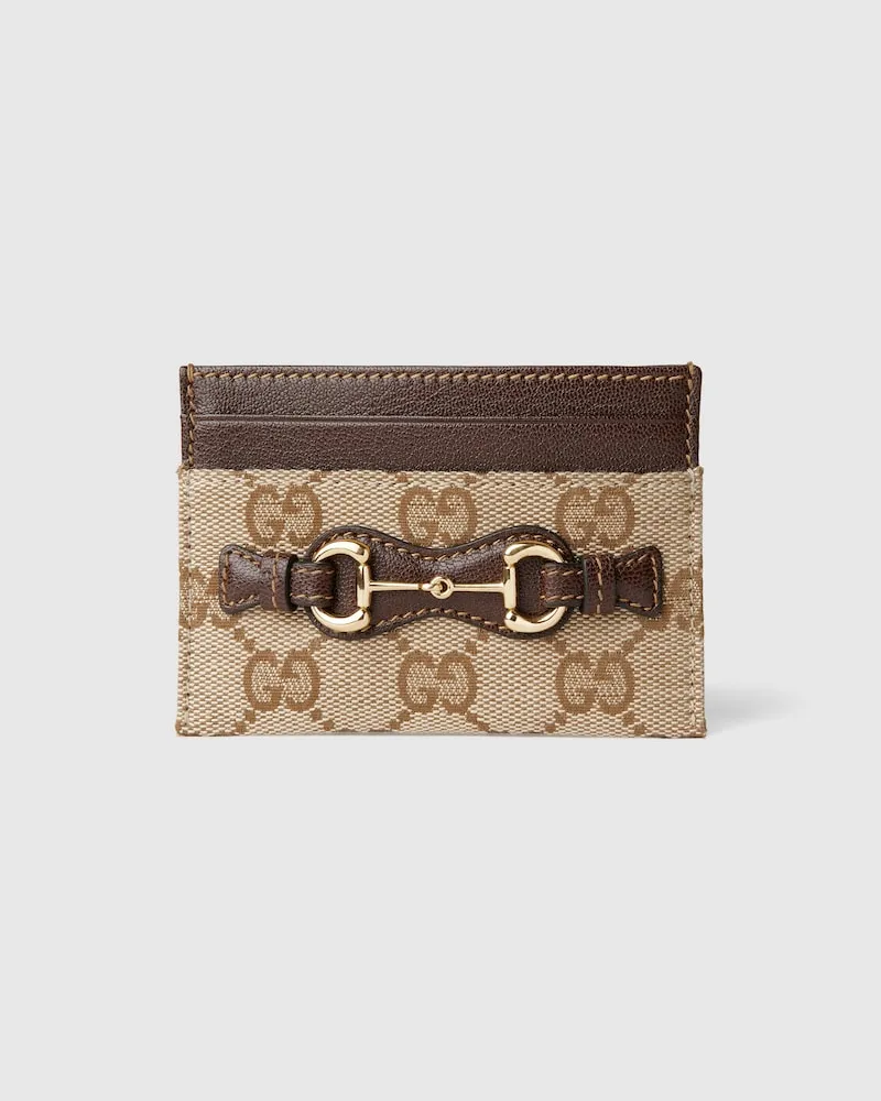 Gucci Kartenetui mit Horsebit Beige