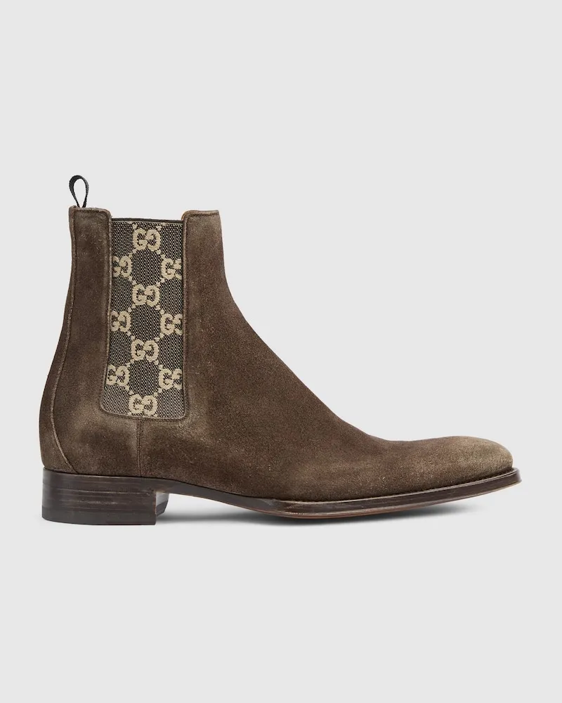 Gucci Chaussures Montantes À Effet Vieilli Pour Homme, Taille Marron