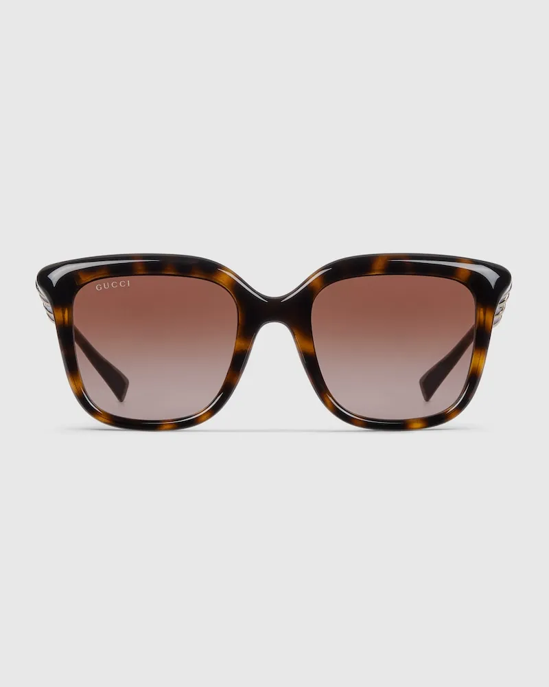 Gucci Sonnenbrille Mit Eckigem Rahmen Braun