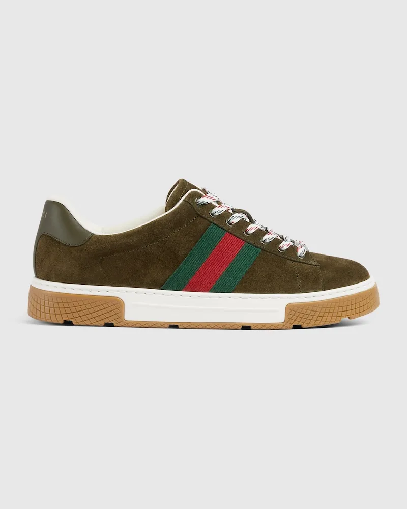 Gucci Ace Herrensneaker Mit Web, Größe Grün