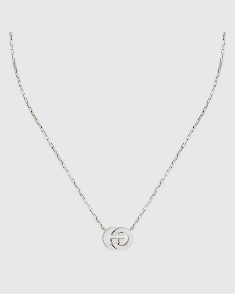 Gucci Interlocking Halskette mit Anhänger Silber