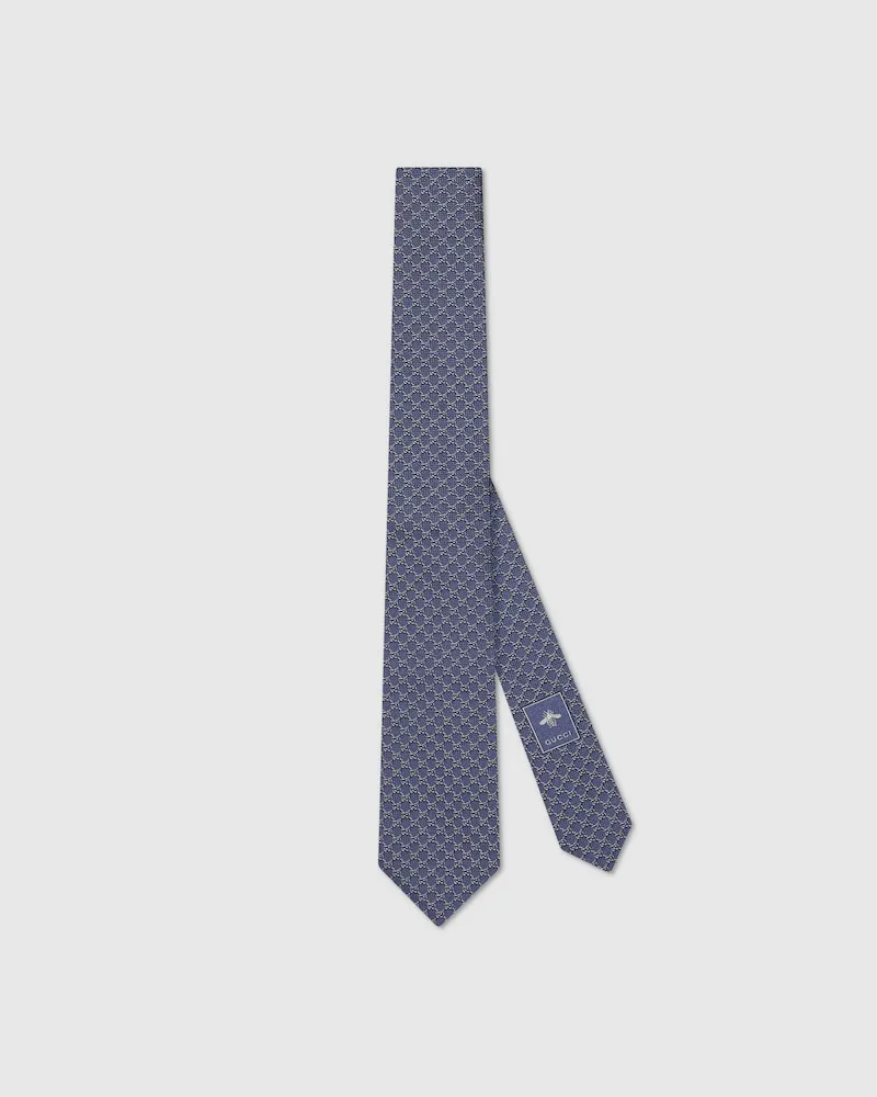 Gucci Krawatte aus GG Seidenjacquard Blau