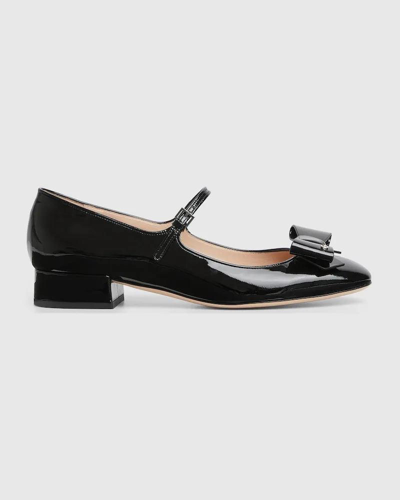 Gucci Damenballerina Mit Schleife, Größe Schwarz