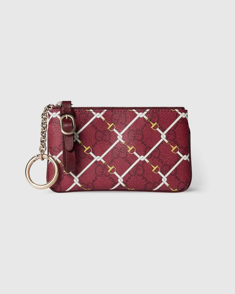 Gucci Pochette À Clés Ophidia GG Bordeaux