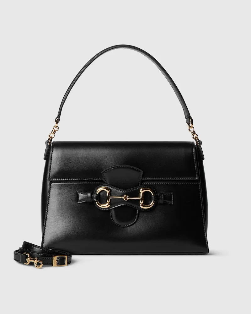 Gucci Horsebit Duomo Mittelgroße Henkeltasche Schwarz