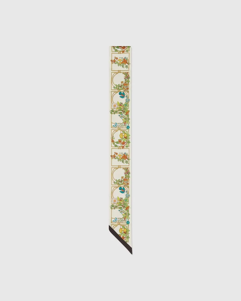 Gucci Band aus Seide Mit Print Weiß