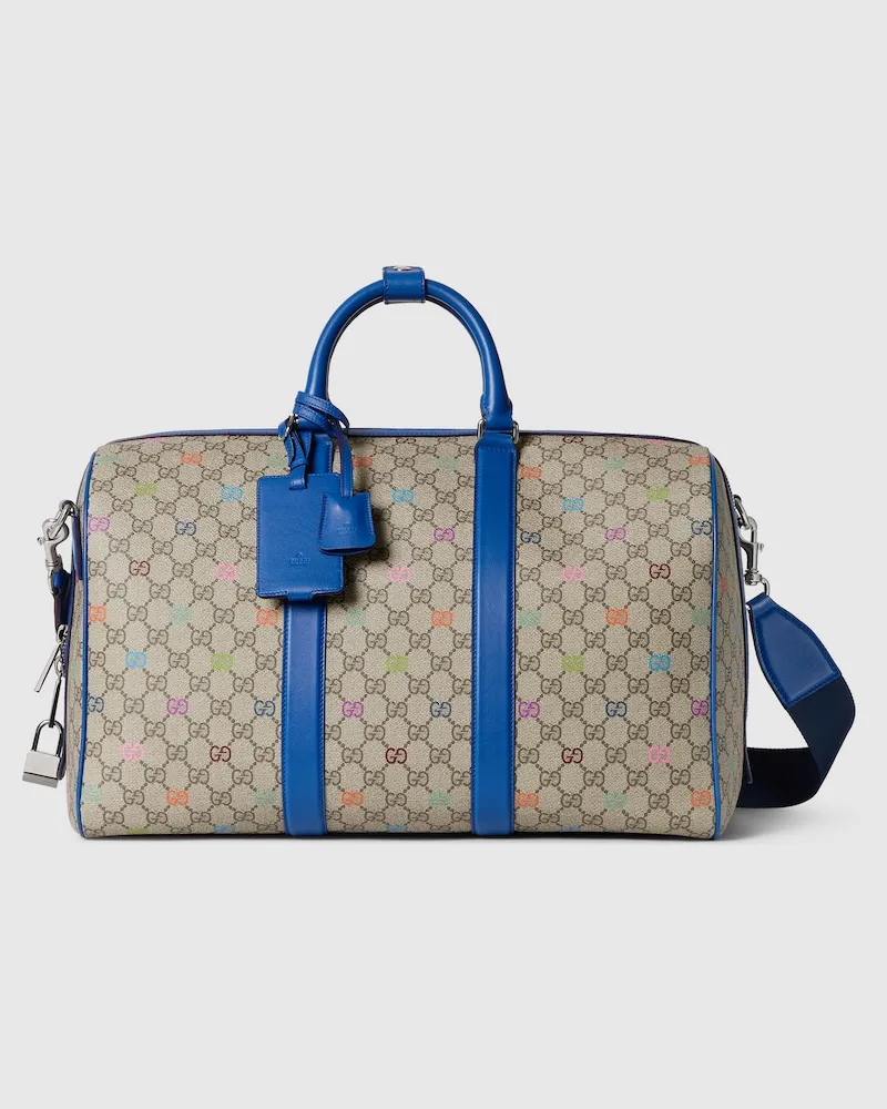 Gucci Mittelgroße, Mehrfarbige GG Reisetasche Nude