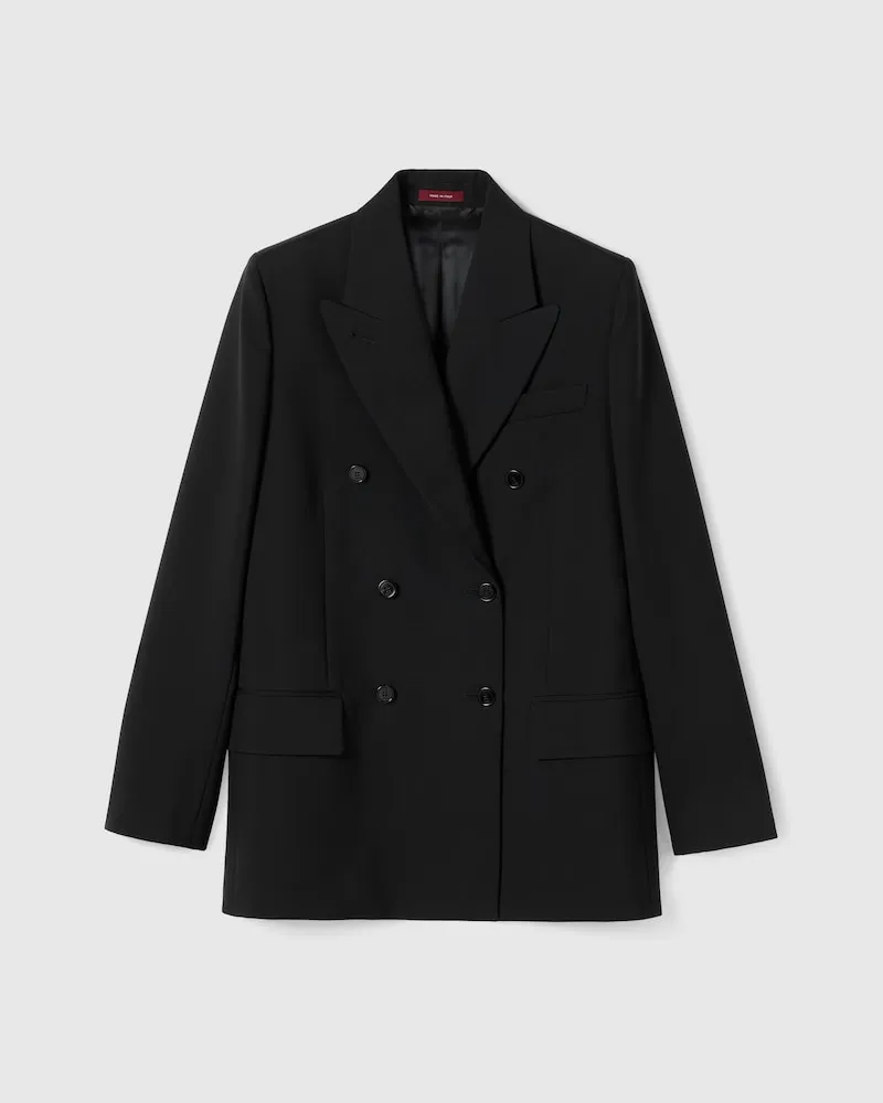Gucci Zweireihiger Blazer aus Wolle, Größe Blau