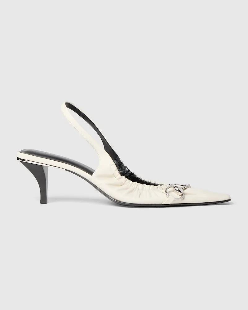 Gucci Vittoria Damenpumps mit Fersenriemchen Und Gummizug Weiß