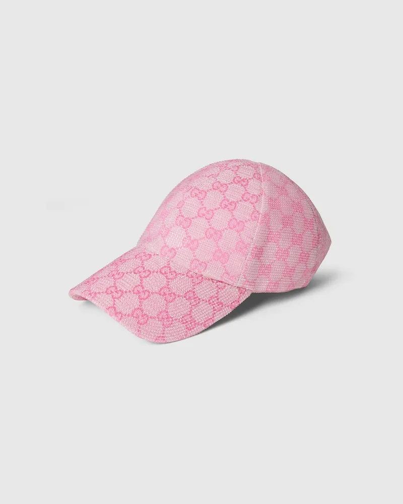 Gucci Baseballkappe aus Besticktem GG Canvas Pink