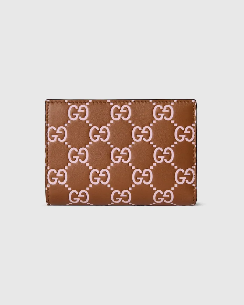 Gucci Kleine GG Emblem Brieftasche Braun