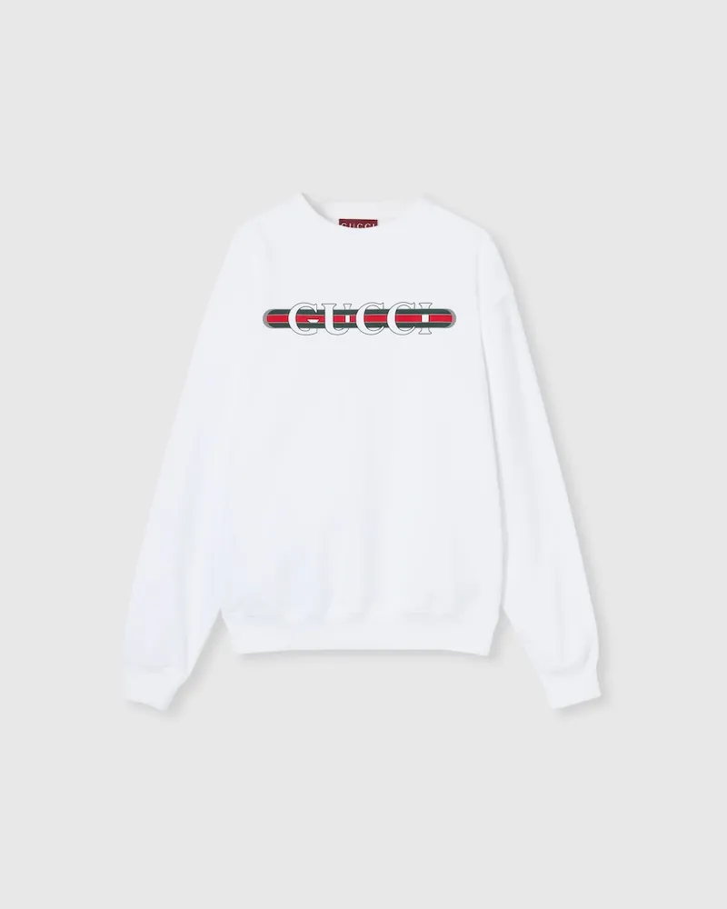 Gucci Sweatshirt aus Baumwolljersey Mit Print, Größe Weiß
