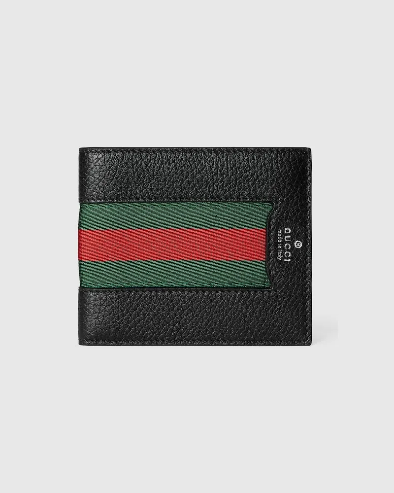 Gucci Web Trademark Faltbrieftasche Schwarz