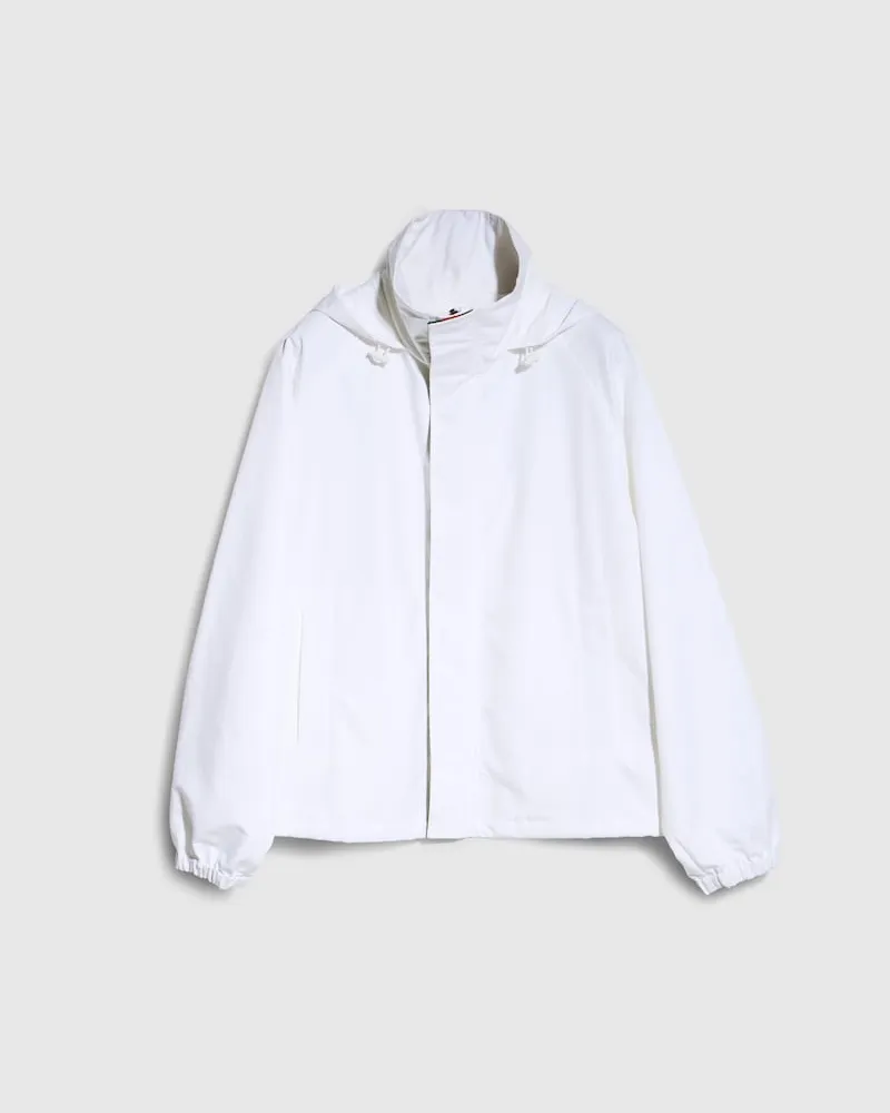 Gucci Kompakte Jacke aus Baumwollcanvas mit Reißverschluss, Größe Weiß