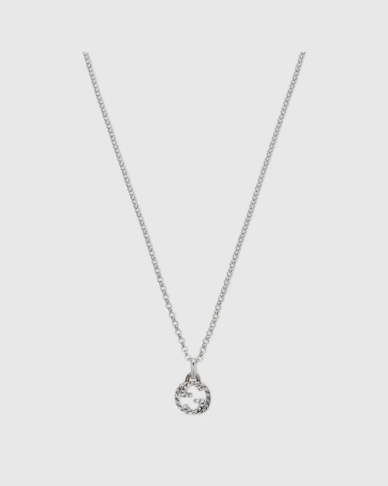 Gucci Interlocking Halskette mit Anhänger Silber
