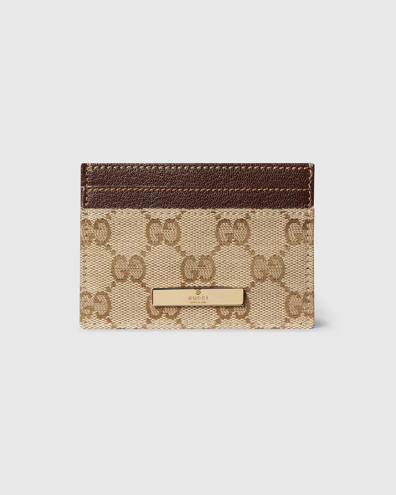 Gucci Kartenetui mit Plakette Beige