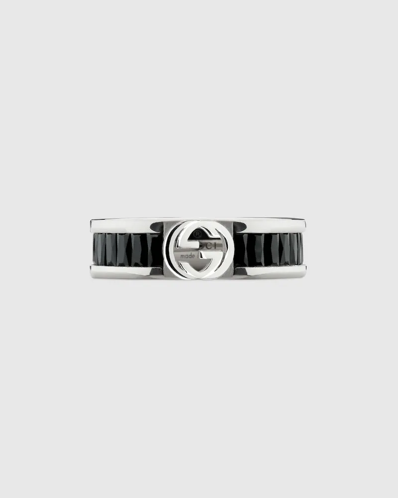 Gucci Interlocking Ring Mit Kristallen Undefined