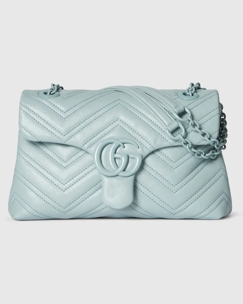 Gucci Kleine GG Marmont Schultertasche Blau