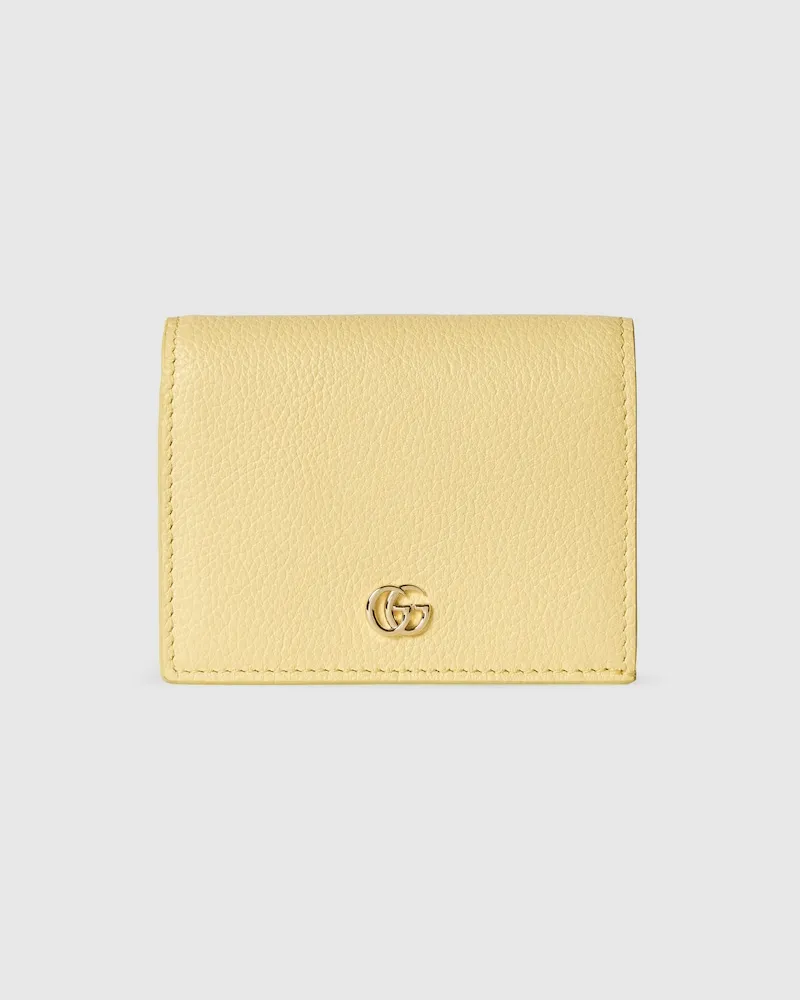 Gucci Kleine GG Marmont Brieftasche Mit Brauner Innenseite Gelb