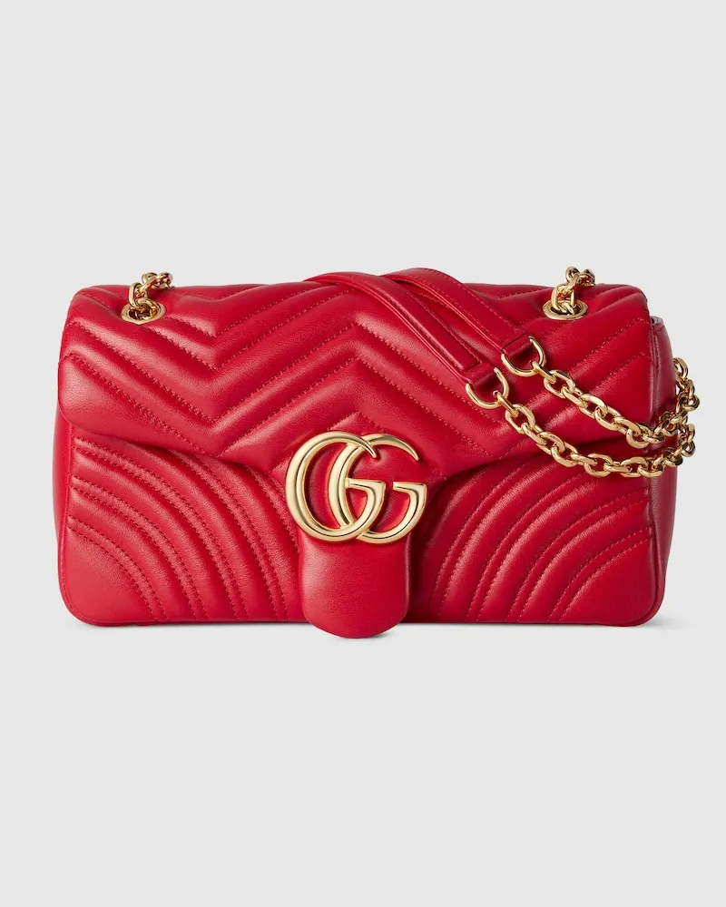Gucci Sac À Épaule GG Marmont Moyen Format Rouge