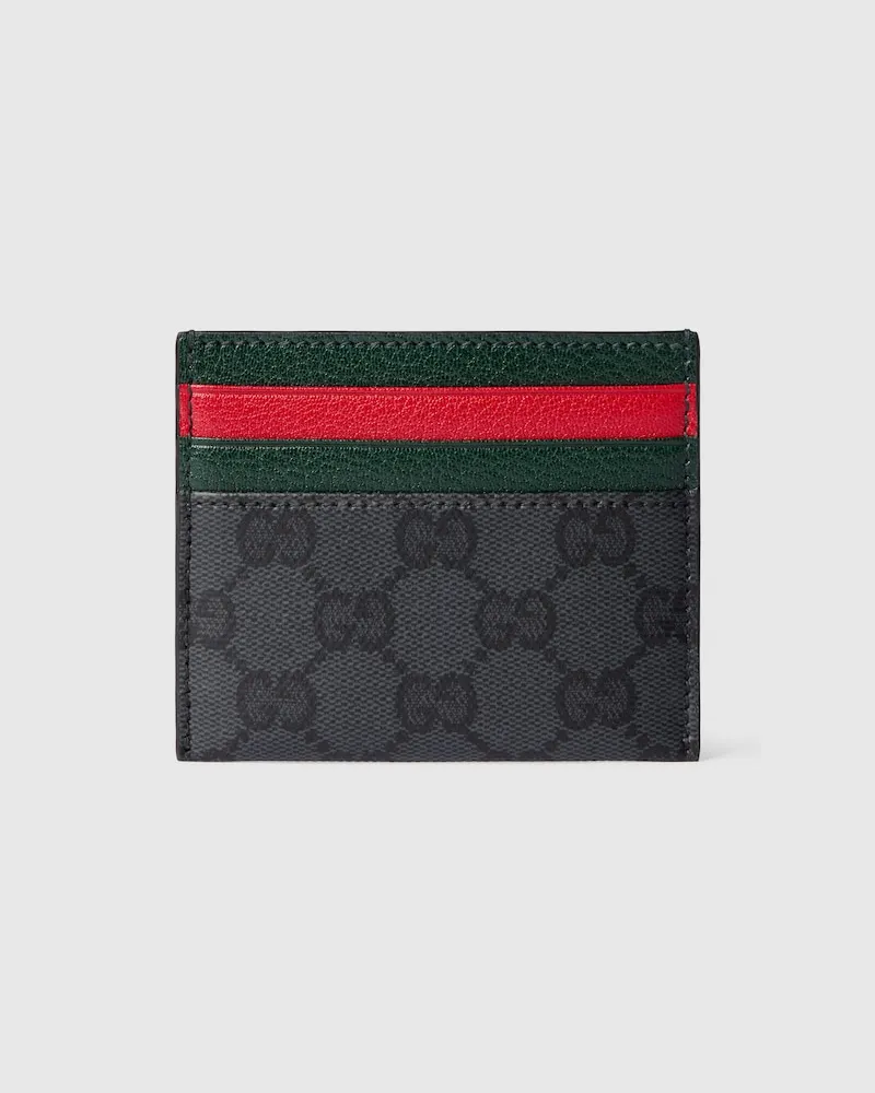 Gucci Kartenetui mit Web Kartenfächern Schwarz