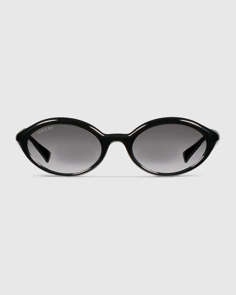 Gucci Sonnenbrille Mit Ovalem Rahmen Schwarz
