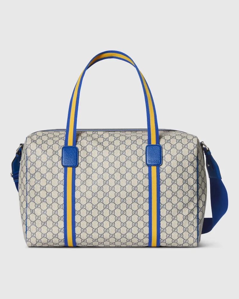 Gucci Mittelgroße Reisetasche Mit Web Blau